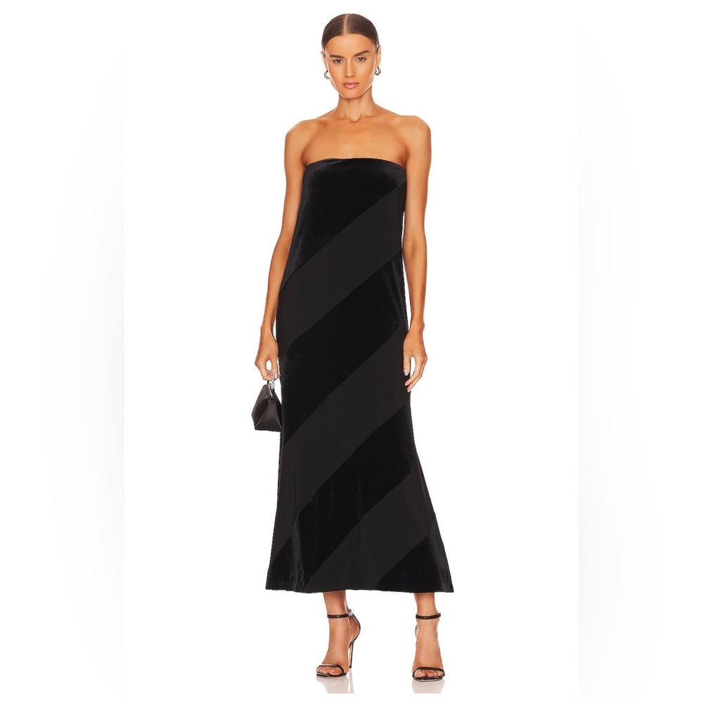 Black Strapless Spiral Dress - Norma Kamali